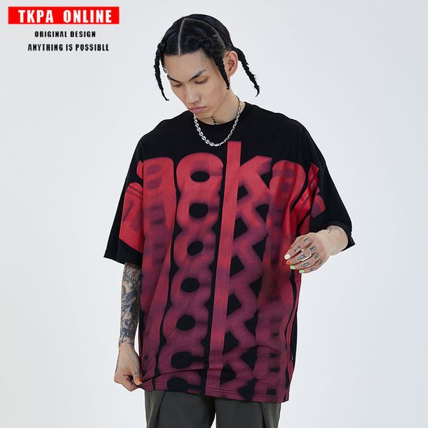 tkpa2021 short sleeve t-shirt spring and summer new high street letter gradient oversize loose half sleeve short t-shirt, White
tkpa2021 short sleeve t-shirt spring and summer new high street letter gradient oversize loose half sleeve short t-shirt, White