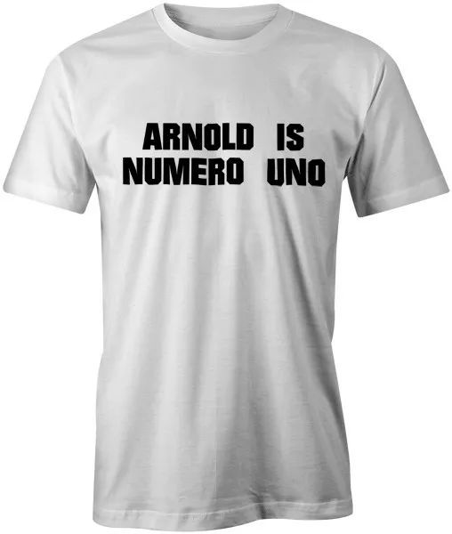 arnold is numero uno pumping iron body building schwarzenegger workout tee, White;black
arnold is numero uno pumping iron body building schwarzenegger workout tee, White;black