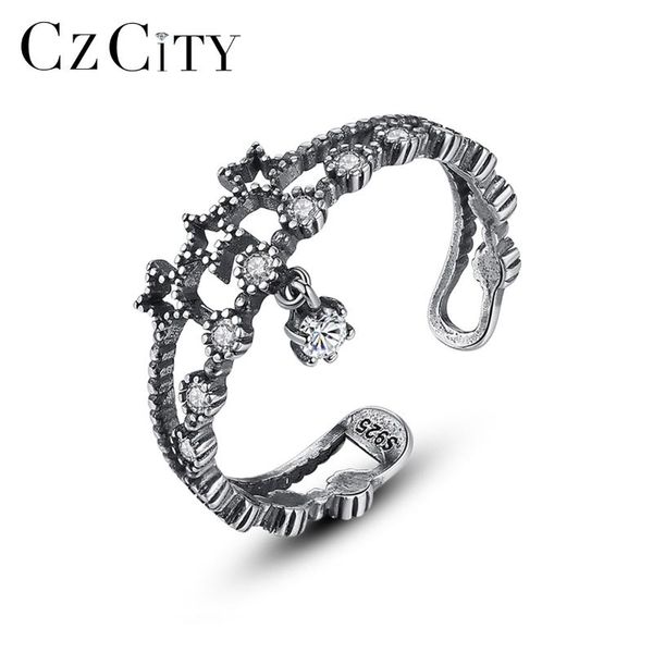 cluster rings czcity vintage solid thai silver open for women fine jewelry party anillos joyeria fina para mujer christmas gifts sr0238, Golden;silver
cluster rings czcity vintage solid thai silver open for women fine jewelry party anillos joyeria fina para mujer christmas gifts sr0238, Golden;silver