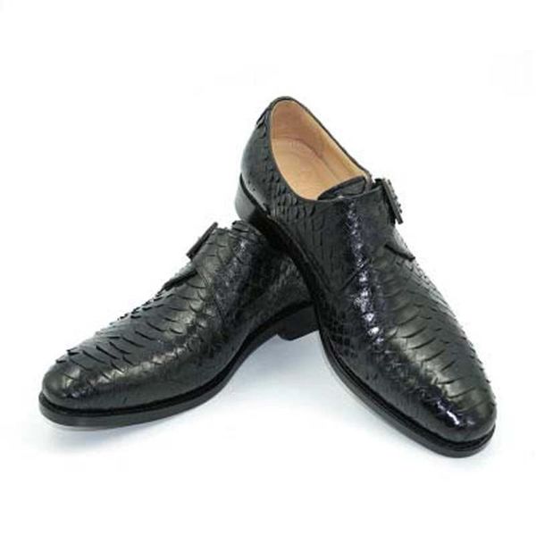 hubu high-end custom pure manual python skin snake leather shoes men round head business dress, Black
hubu high-end custom pure manual python skin snake leather shoes men round head business dress, Black