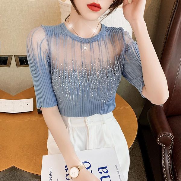 women's t-shirt 2021 slim women knitted patchwork t shirt summer o-neck short sleeve hollow out tees casual ruffles pullover female top, White
women's t-shirt 2021 slim women knitted patchwork t shirt summer o-neck short sleeve hollow out tees casual ruffles pullover female top, White