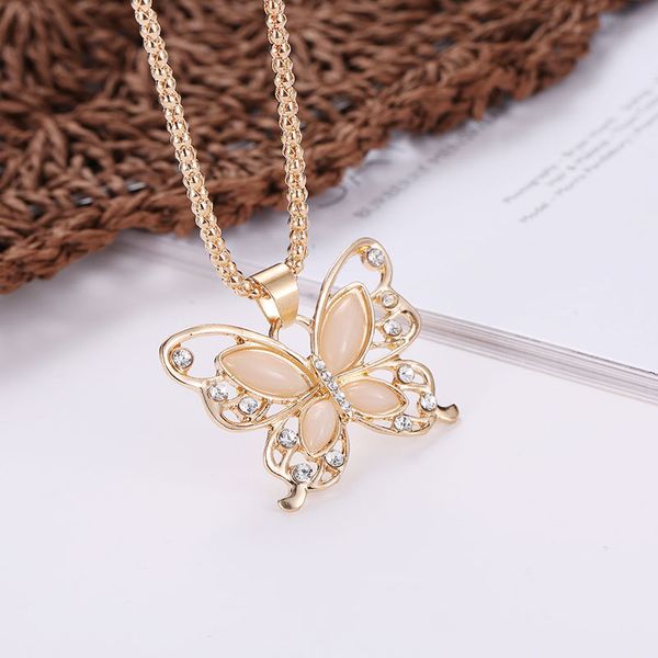 creative fashion opal hollow butterfly pendant necklace for women girl elegant sweater chain romantic wedding jewelry holiday gifts, Silver
creative fashion opal hollow butterfly pendant necklace for women girl elegant sweater chain romantic wedding jewelry holiday gifts, Silver