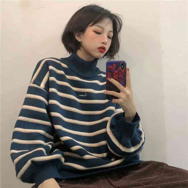 Women Clothes Casual Autumn Sweater Tops Long Sleeve Oversize Cotton Pullovers Striped Korean Turtleneck Harajuku Dropshipping, White;black
Women Clothes Casual Autumn Sweater Tops Long Sleeve Oversize Cotton Pullovers Striped Korean Turtleneck Harajuku Dropshipping, White;black