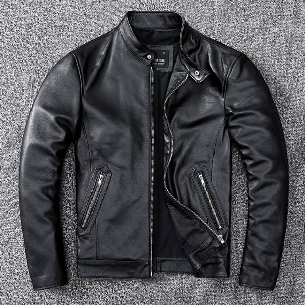 men's leather & faux 2021 men autumn winter motor style genuine jackets real cow coats male street casual slim outwear w624, Black
men's leather & faux 2021 men autumn winter motor style genuine jackets real cow coats male street casual slim outwear w624, Black