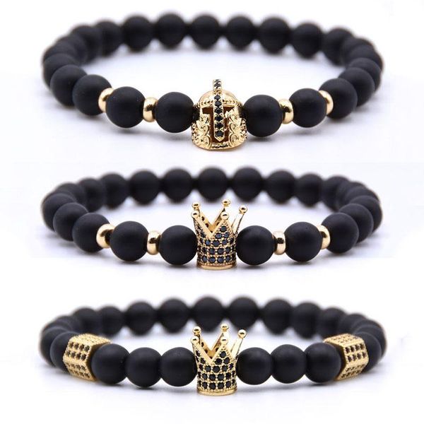 beaded, strands natural stone beads men bracelet 2021 micro-inlay zirconia 4 colors crown women bracelets bangle fashion charm stretch, Black
beaded, strands natural stone beads men bracelet 2021 micro-inlay zirconia 4 colors crown women bracelets bangle fashion charm stretch, Black