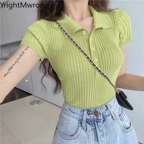 women's t-shirt button turndown neck classic simple solid knit clothing aesthetic crop bandage short sleeve women t shirt slim, White
women's t-shirt button turndown neck classic simple solid knit clothing aesthetic crop bandage short sleeve women t shirt slim, White