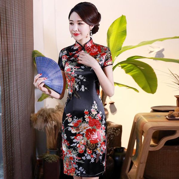 ethnic clothing elegant women satin qipao summer slim short sleeve dress traditional chinese style mandarin collar cheongsam vestidos 4xl, Red
ethnic clothing elegant women satin qipao summer slim short sleeve dress traditional chinese style mandarin collar cheongsam vestidos 4xl, Red