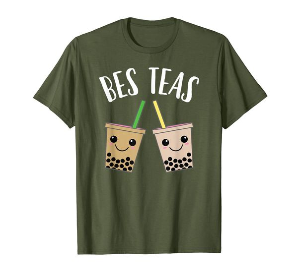bes teas cute funny boba tea t-shirt, White;black