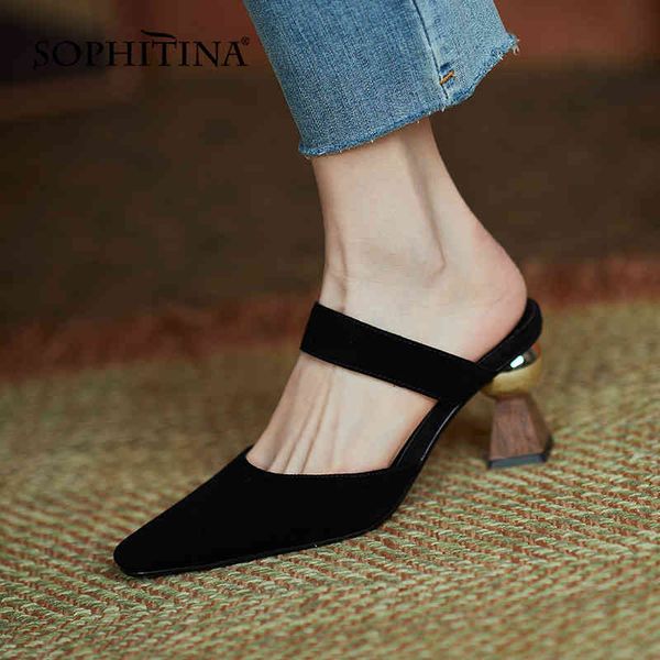 sophitina daily women's sandals summer all-match strange style heel ladies shoes casual slip-on fashion female shoes ao724 210513, Black
sophitina daily women's sandals summer all-match strange style heel ladies shoes casual slip-on fashion female shoes ao724 210513, Black