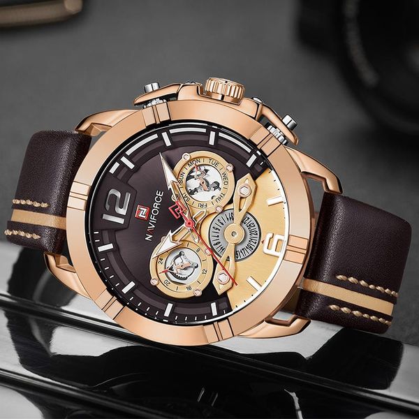 wristwatches naviforce men watch mens military sports quartz watches male leather waterproof date clock relogio masculino, Slivery;brown
wristwatches naviforce men watch mens military sports quartz watches male leather waterproof date clock relogio masculino, Slivery;brown