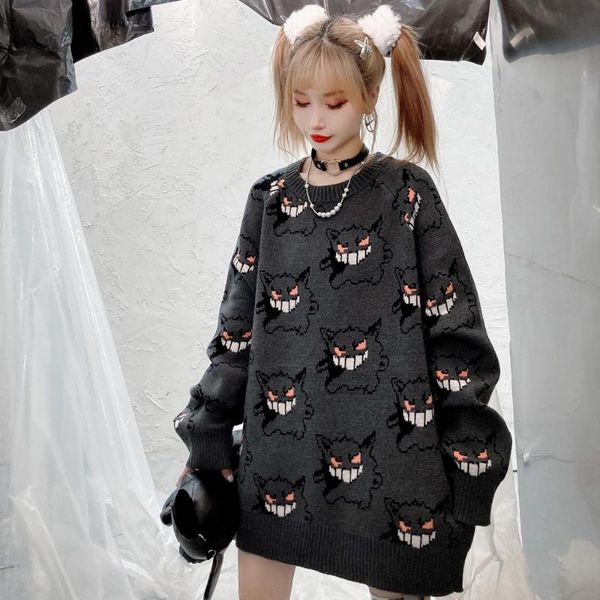 women's sweaters japanese harajuku cartoon 2021 knitted winter fashion long sleeve kawaii sweater clothing oversized, White;black
women's sweaters japanese harajuku cartoon 2021 knitted winter fashion long sleeve kawaii sweater clothing oversized, White;black