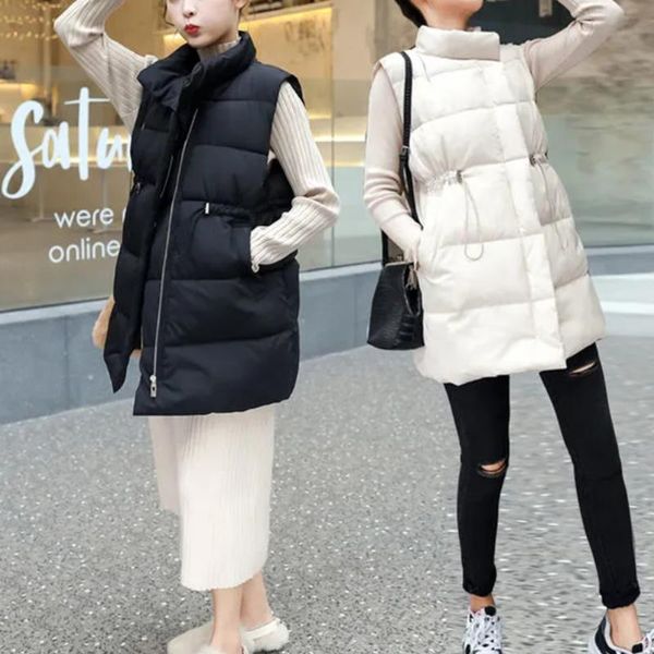 women's vests 2021 long thick warm down cotton padded puffer sleeveless parkas, Black;white
women's vests 2021 long thick warm down cotton padded puffer sleeveless parkas, Black;white