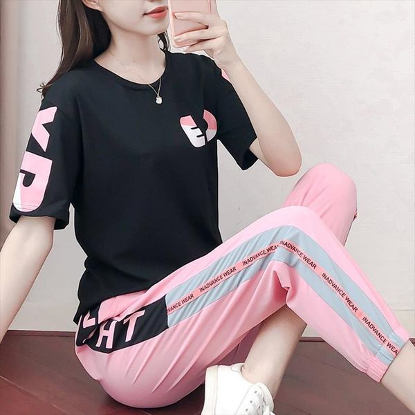 Fashion Tracksuit Summer Trend Womens Capris T Shirt 9 Points Two Piece Set Plus Size Loose Casual 2, Black;white
Fashion Tracksuit Summer Trend Womens Capris T Shirt 9 Points Two Piece Set Plus Size Loose Casual 2, Black;white
