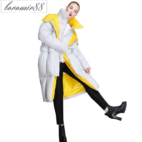 women's womens 2021 outwear parkas winter coat fashion contrast color over the knee large thickened down jacket long, Black
women's womens 2021 outwear parkas winter coat fashion contrast color over the knee large thickened down jacket long, Black