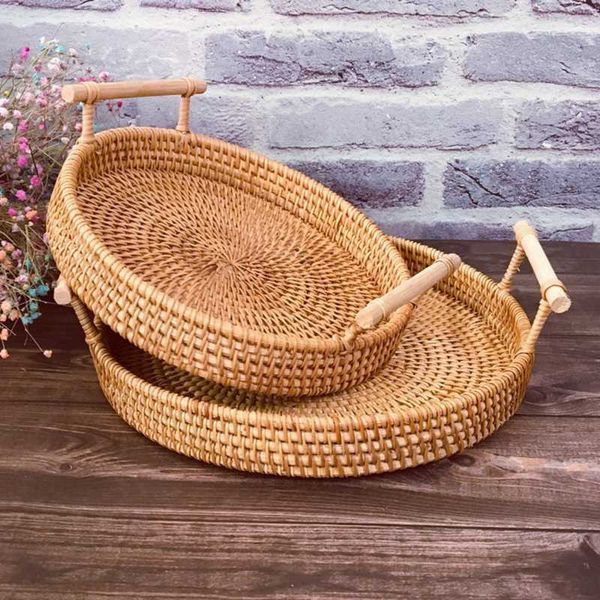 storage baskets rattan woven tray basket with wooden handle round wicker bread food plate fruit cake platter dinner serving
storage baskets rattan woven tray basket with wooden handle round wicker bread food plate fruit cake platter dinner serving