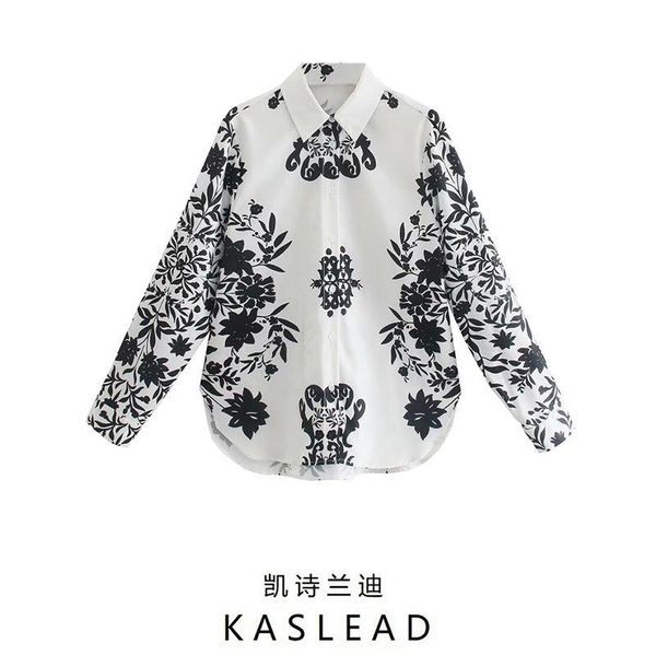 women's polos 2021 autumn european and american wind retro lapel long sleeve positioning printed loose casual shirt top, White
women's polos 2021 autumn european and american wind retro lapel long sleeve positioning printed loose casual shirt top, White