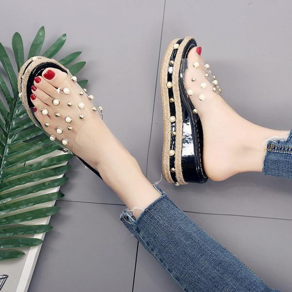 dress shoes women's sandals candy slippers transparent platform sandal slip-on pearl beach wedges jelly clear elegant female, Black
dress shoes women's sandals candy slippers transparent platform sandal slip-on pearl beach wedges jelly clear elegant female, Black