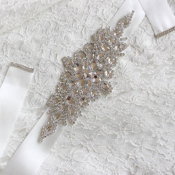 wedding sashes bridal crystal accessories satin dress belt ribbon waistband sash for evening prom dresses, White
wedding sashes bridal crystal accessories satin dress belt ribbon waistband sash for evening prom dresses, White