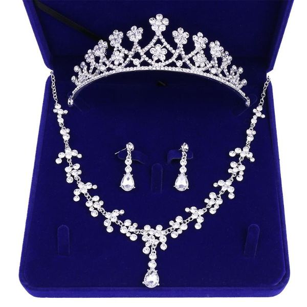 earrings & necklace baroque bridal jewelry sets women rhinestone floral tiaras crown crystal for bride wedding hair accessories, Silver
earrings & necklace baroque bridal jewelry sets women rhinestone floral tiaras crown crystal for bride wedding hair accessories, Silver