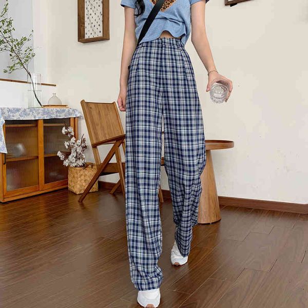 women's two piece pants vintage harajuku women plaid loose spring casual straight cotton high waist trousers korean streetwear fem, White
women's two piece pants vintage harajuku women plaid loose spring casual straight cotton high waist trousers korean streetwear fem, White