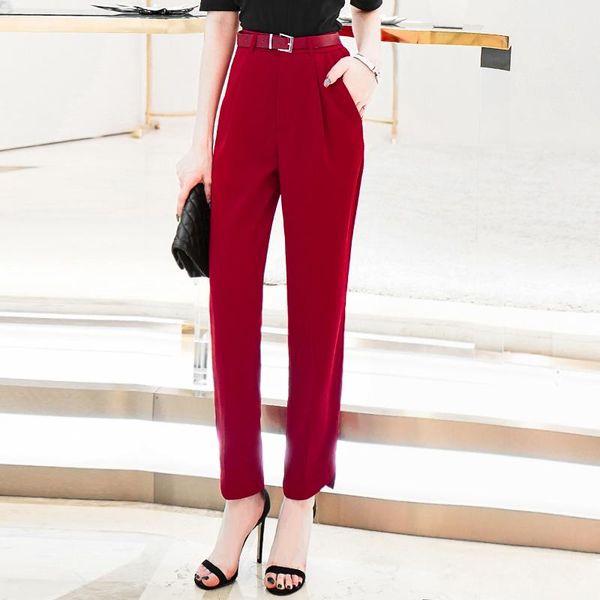 women's pants & capris summer femme office lady red work women trousers high waist slim suit harem casual pencil, Black;white
women's pants & capris summer femme office lady red work women trousers high waist slim suit harem casual pencil, Black;white