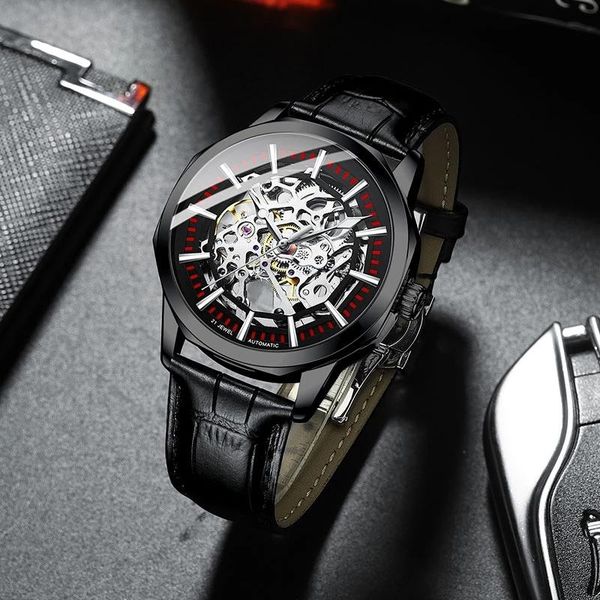 wristwatches fashion waterproof mechanical watch men skeleton automatic black dial business luminous male clock, Slivery;brown
wristwatches fashion waterproof mechanical watch men skeleton automatic black dial business luminous male clock, Slivery;brown