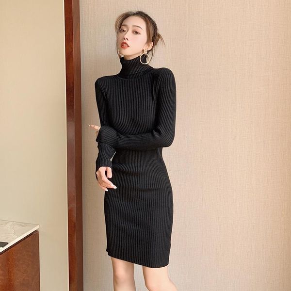 casual dresses 2021 autumn and winter high-neck slim-fit base temperament bag hip knitted dress knitting cotton office lady sheath, Black;gray
casual dresses 2021 autumn and winter high-neck slim-fit base temperament bag hip knitted dress knitting cotton office lady sheath, Black;gray
