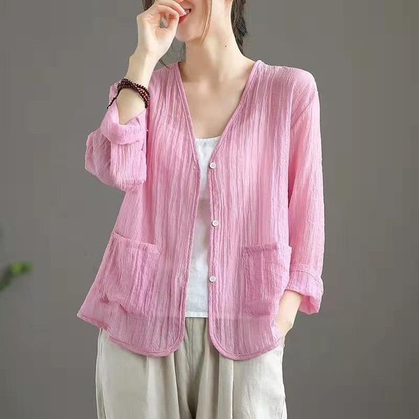 women's blouses & shirts arrival summer arts style women loose long sleeve v-neck blouse all-matched cotton linen single breasted casua, White
women's blouses & shirts arrival summer arts style women loose long sleeve v-neck blouse all-matched cotton linen single breasted casua, White