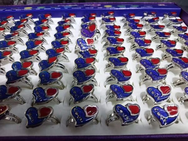 new jewelry mood rings english letters heart shape color changing ring adjustable, Silver
new jewelry mood rings english letters heart shape color changing ring adjustable, Silver