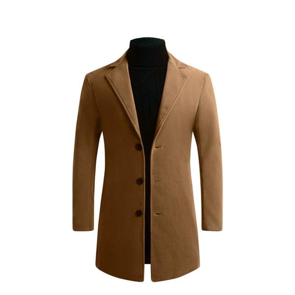 men's wool & blends autumn and winter coat style plus cotton solid color lapel long warm business casual, Black
men's wool & blends autumn and winter coat style plus cotton solid color lapel long warm business casual, Black