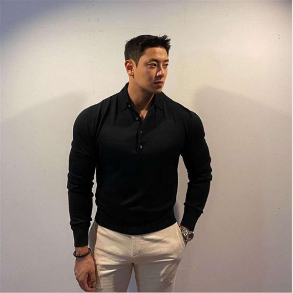 autumn cotton sweatshirts gyms fitness mens polos male casual fashion slim fitting long sleeved shirts, White;black
autumn cotton sweatshirts gyms fitness mens polos male casual fashion slim fitting long sleeved shirts, White;black