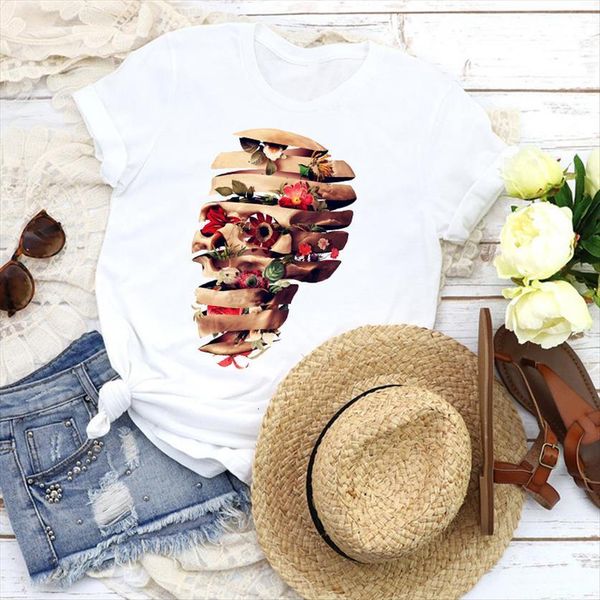 graphic skull flower printing 90s women t shirt style floral fashion tees clothing female print womens, White
graphic skull flower printing 90s women t shirt style floral fashion tees clothing female print womens, White
