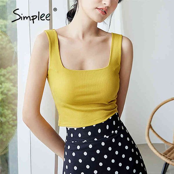 casual elegant basic knitted tanks women leisure stripe design slim vest summer square neck short with chest pad 210414, White
casual elegant basic knitted tanks women leisure stripe design slim vest summer square neck short with chest pad 210414, White