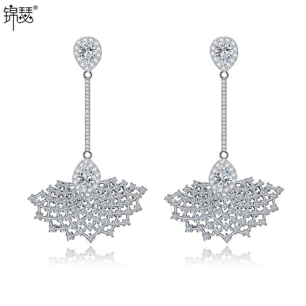 jewelry charm stud jin se fu qu yi you earrings fan-shaped fashion aaa zircon exaggerated earrings, Golden
jewelry charm stud jin se fu qu yi you earrings fan-shaped fashion aaa zircon exaggerated earrings, Golden