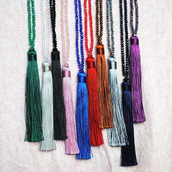 chains long decorative necklace women's handmade color velvet thread pendant crystal tassel sweater jewelry, Silver
chains long decorative necklace women's handmade color velvet thread pendant crystal tassel sweater jewelry, Silver