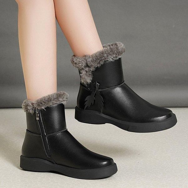 boots women snow 2021 retro pu leather flat heel ankle for winter plush warm shoes platform short boots34-42, Black
boots women snow 2021 retro pu leather flat heel ankle for winter plush warm shoes platform short boots34-42, Black