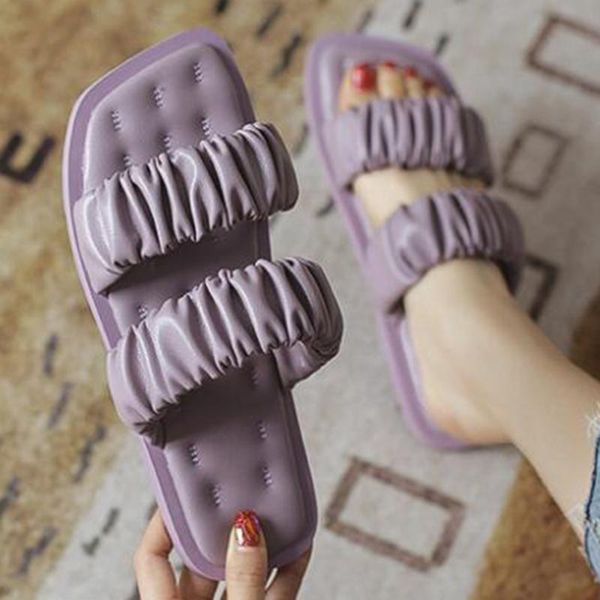 slippers women summer pu leather slides female pleated shoes ladies casual women's comfort beach footwear qq545, Black
slippers women summer pu leather slides female pleated shoes ladies casual women's comfort beach footwear qq545, Black