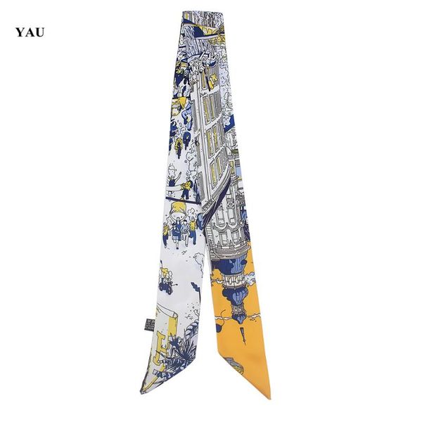 scarves 95cm*5cm city iron tower printed small scarf women twill silk headband long bag accessories ribbon, Blue;gray
scarves 95cm*5cm city iron tower printed small scarf women twill silk headband long bag accessories ribbon, Blue;gray