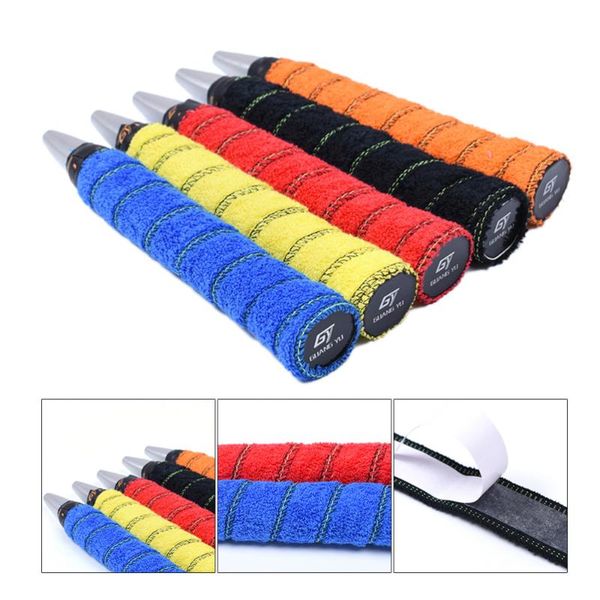 sweatband 5pcs cotton tennis badminton racket grip tape anti wrap overgrip for sports (random colors), Yellow;black
sweatband 5pcs cotton tennis badminton racket grip tape anti wrap overgrip for sports (random colors), Yellow;black