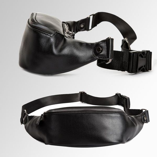 waist bags fashion soft pu leather men belt bag high-quality waterproof men's crossbody chest boys shoulder