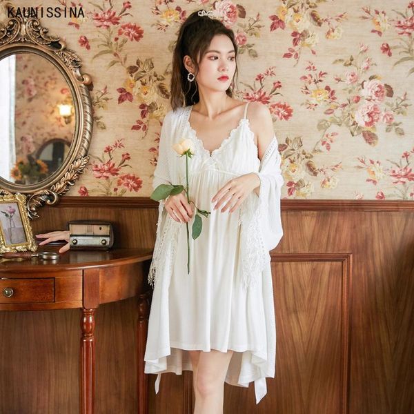 women's sleepwear women 2 pieces cotton robe sets white lace vintage style princess soft nightgown nightwear home clothes, Black;red
women's sleepwear women 2 pieces cotton robe sets white lace vintage style princess soft nightgown nightwear home clothes, Black;red