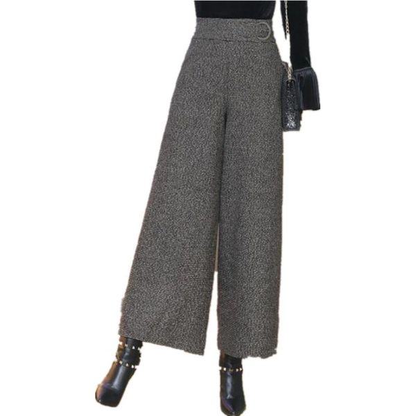 women's pants & capris 2021 autumn winter woolen plaid women zipper high waist ankle-length pant plus size thick wide leg trousers offi, Black;white
women's pants & capris 2021 autumn winter woolen plaid women zipper high waist ankle-length pant plus size thick wide leg trousers offi, Black;white