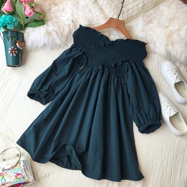spring summer temperament off-shoulder women dress solid color fashion korean style v-neck lantern sleeve mid dresses casual, Black;gray
spring summer temperament off-shoulder women dress solid color fashion korean style v-neck lantern sleeve mid dresses casual, Black;gray