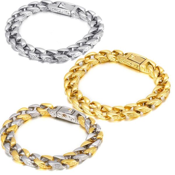 link, chain 12mm fashion men bracelet stainless steel curb cuban link bangle for male women hiphop trendy wristband jewelry gift, Black
link, chain 12mm fashion men bracelet stainless steel curb cuban link bangle for male women hiphop trendy wristband jewelry gift, Black