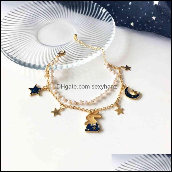 charm bracelets jewelry bracelet and south lovely girl rabbit dream beautif star moon pearl double layer drop delivery 2021 cy3ed, Golden;silver
charm bracelets jewelry bracelet and south lovely girl rabbit dream beautif star moon pearl double layer drop delivery 2021 cy3ed, Golden;silver