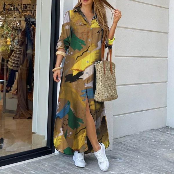 women's full sleeves robe femme plus size fashion autumn longue dress zanzea lapel floral printed vestidos casual shirt dresses, Black;gray
women's full sleeves robe femme plus size fashion autumn longue dress zanzea lapel floral printed vestidos casual shirt dresses, Black;gray