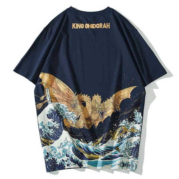 men's t-shirts personalized fashion movie dragon monster t-shirt summer cotton printing short-sleeved men's trend brand round, White;black 
men's t-shirts personalized fashion movie dragon monster t-shirt summer cotton printing short-sleeved men's trend brand round, White;black
