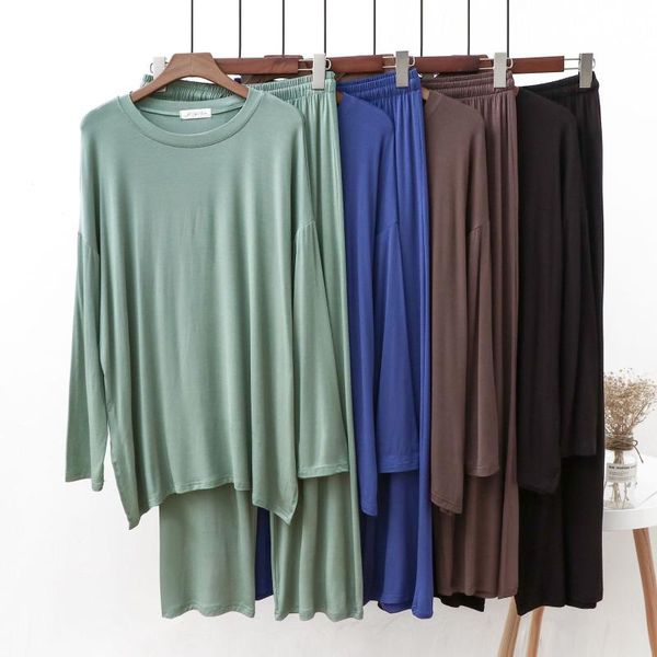 women's two piece pants spring and summer solid simple suit modal cotton round neck mid-length + pocket wide-leg two-piece, White
women's two piece pants spring and summer solid simple suit modal cotton round neck mid-length + pocket wide-leg two-piece, White