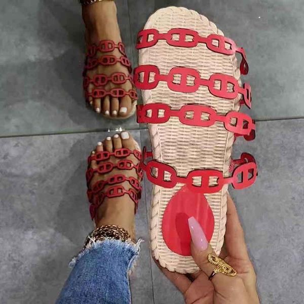 wholesale creative design chain women slippers flat sandals lady's summer casual slides shoes big size 43, Black
wholesale creative design chain women slippers flat sandals lady's summer casual slides shoes big size 43, Black