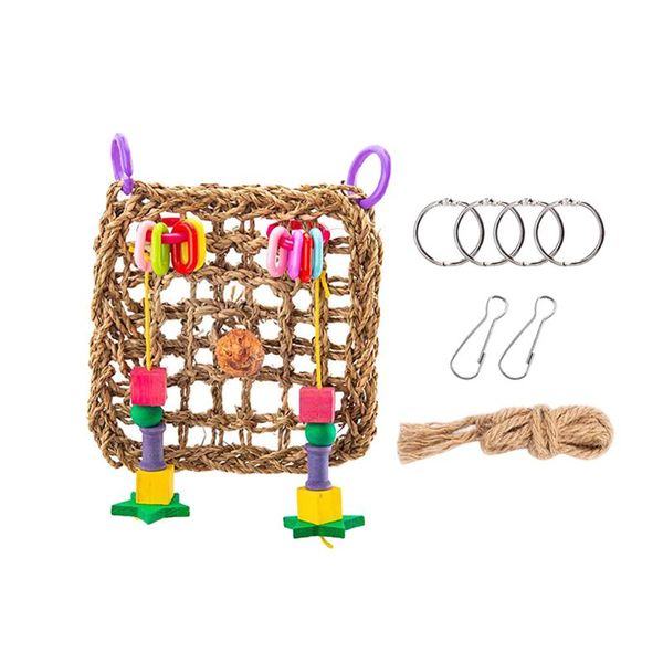 small animal supplies bird climbing net parrot toys straw woven biting hanging rope swing play ladder chew foraging colorful funny
small animal supplies bird climbing net parrot toys straw woven biting hanging rope swing play ladder chew foraging colorful funny